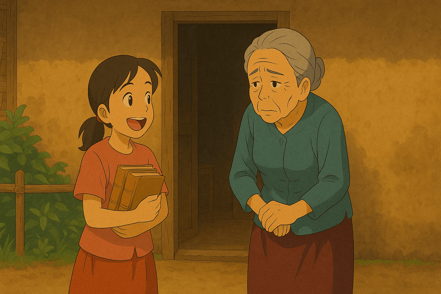 Sopheak embracing her grandmother